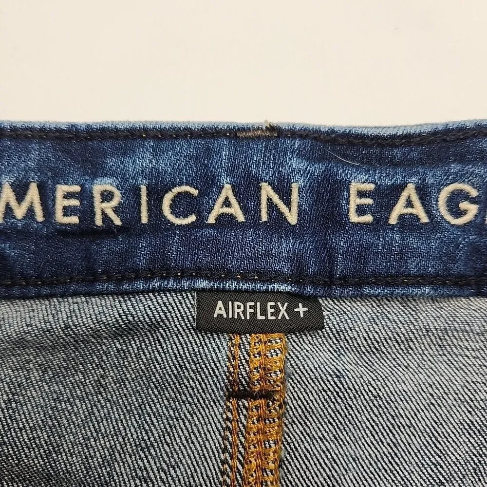 American Eagle Jeans Men Sz 33x32 Move Free Athletic Airflex+ Distress Distroyed